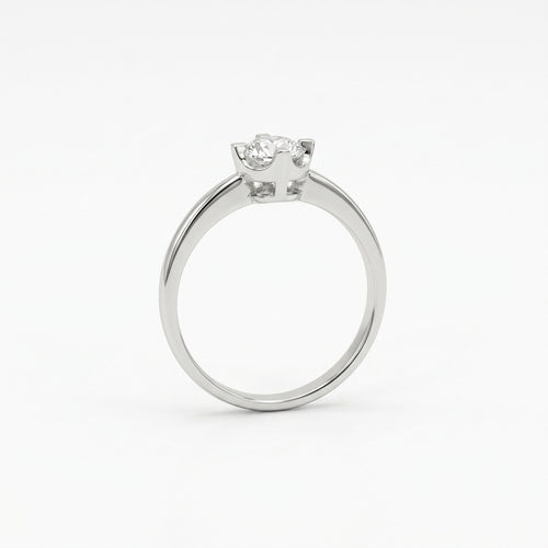 Classic Solitaire CZ Adjustable Silver Ring