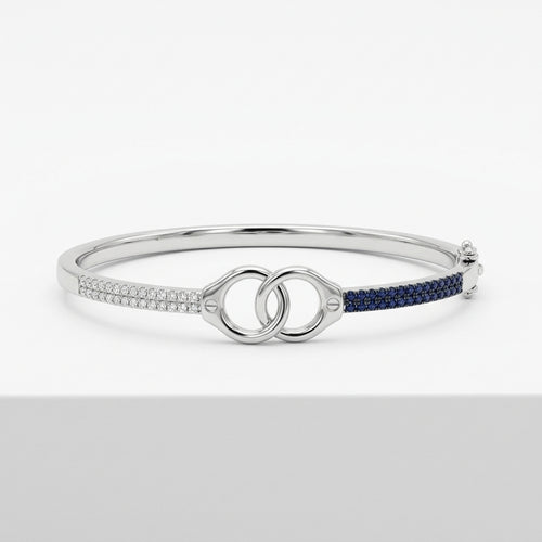 Interlock CZ Silver Bracelet