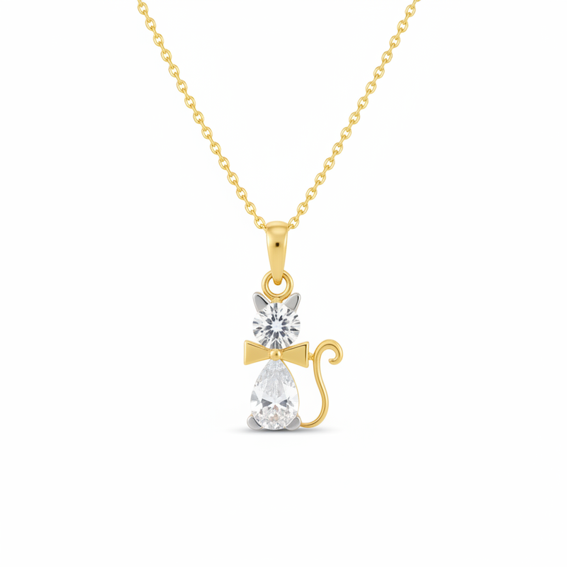 White Cat CZ Pendant