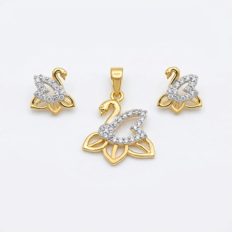 Swan CZ Pendant Set