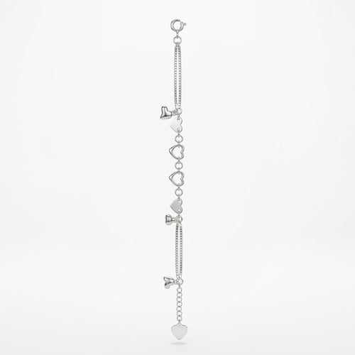 Linked Hearts Silver Bracelet