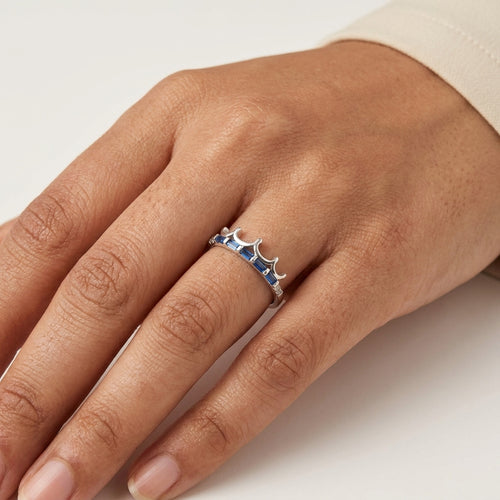 Azure Crown Silver Ring