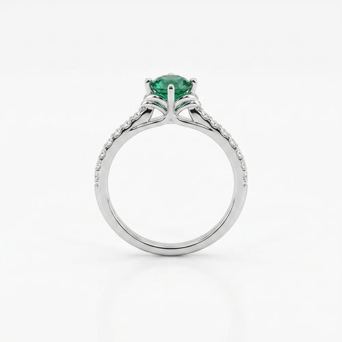Emerald Grace Silver Ring