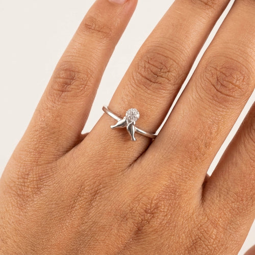 Flora Glow Silver Ring