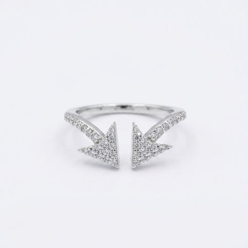 Arrow Adjustable Silver Ring
