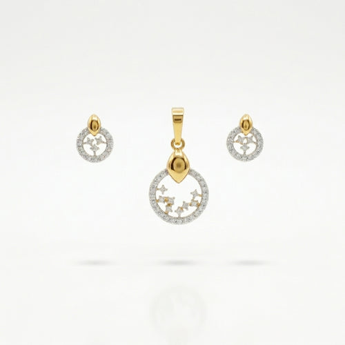 Celestial Circle CZ Pendant Set