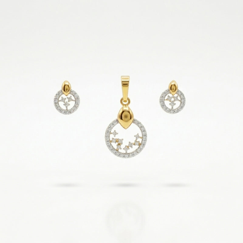 Celestial Circle CZ Pendant Set