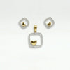 Minimal Square CZ Pendant Set