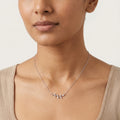 Minimal Leaf CZ Silver Chain Necklace