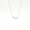 Minimal Leaf CZ Silver Chain Necklace