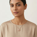 Rose Gold Floral CZ Silver Pendant with Chain