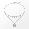 Layered Star Charm Silver Necklace