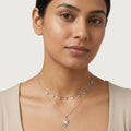 Layered Star Charm Silver Necklace