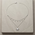 Layered Star Charm Silver Necklace