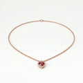 Rose Gold Heart Crystal Silver Necklace