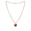 Rose Gold Heart Crystal Silver Necklace