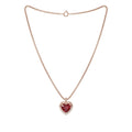 Rose Gold Heart Crystal Silver Necklace