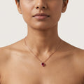 Rose Gold Heart Crystal Silver Necklace