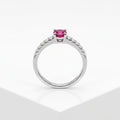 Ruby Center CZ Band Silver Ring