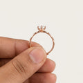 Rose Gold Solitaire CZ Adjustable Silver Ring