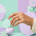 Rose Gold Solitaire CZ Adjustable Silver Ring
