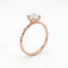 Rose Gold Solitaire CZ Adjustable Silver Ring