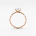 Rose Gold Solitaire CZ Adjustable Silver Ring