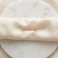 Rose Gold Floral CZ Adjustable Silver Ring