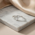 Dual Halo CZ Adjustable Silver Ring