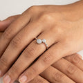 Dual Halo CZ Adjustable Silver Ring