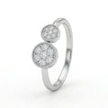 Dual Halo CZ Adjustable Silver Ring