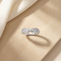 Twin Oval Pavé CZ Silver Ring