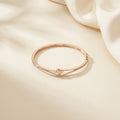 Elegant Heart Lock CZ Rose Gold Silver Bracelet