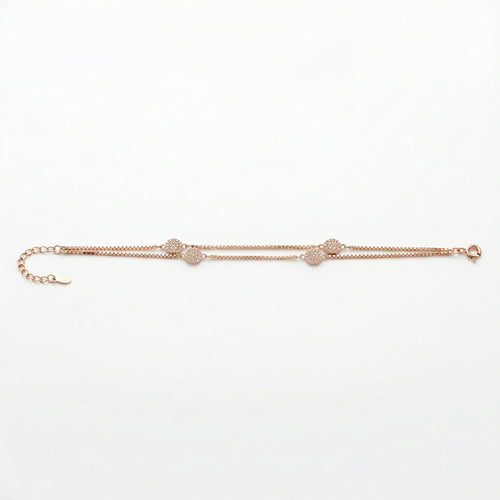 Double Layer CZ Silver Bracelet