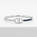 Interlock CZ Silver Bracelet