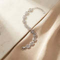 Square Link CZ Silver Bracelet
