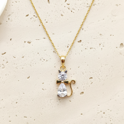 White Cat CZ Pendant