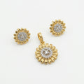 Sunflower CZ Pendant Set