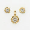 Sunflower CZ Pendant Set