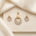 Celestial Circle CZ Pendant Set