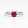 Ruby Center CZ Band Silver Ring