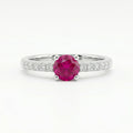 Ruby Center CZ Band Silver Ring