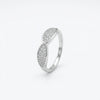 Twin Oval Pavé CZ Silver Ring