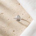 Dual Tone Teardrop CZ Silver Ring