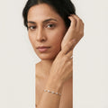 Evil Eye CZ Adjustable Silver Bracelet