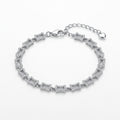 Geometric CZ Link Silver Bracelet