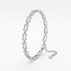 Geometric CZ Link Silver Bracelet