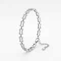 Geometric CZ Link Silver Bracelet
