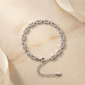Geometric CZ Link Silver Bracelet