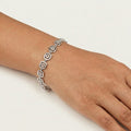 Square Link CZ Silver Bracelet